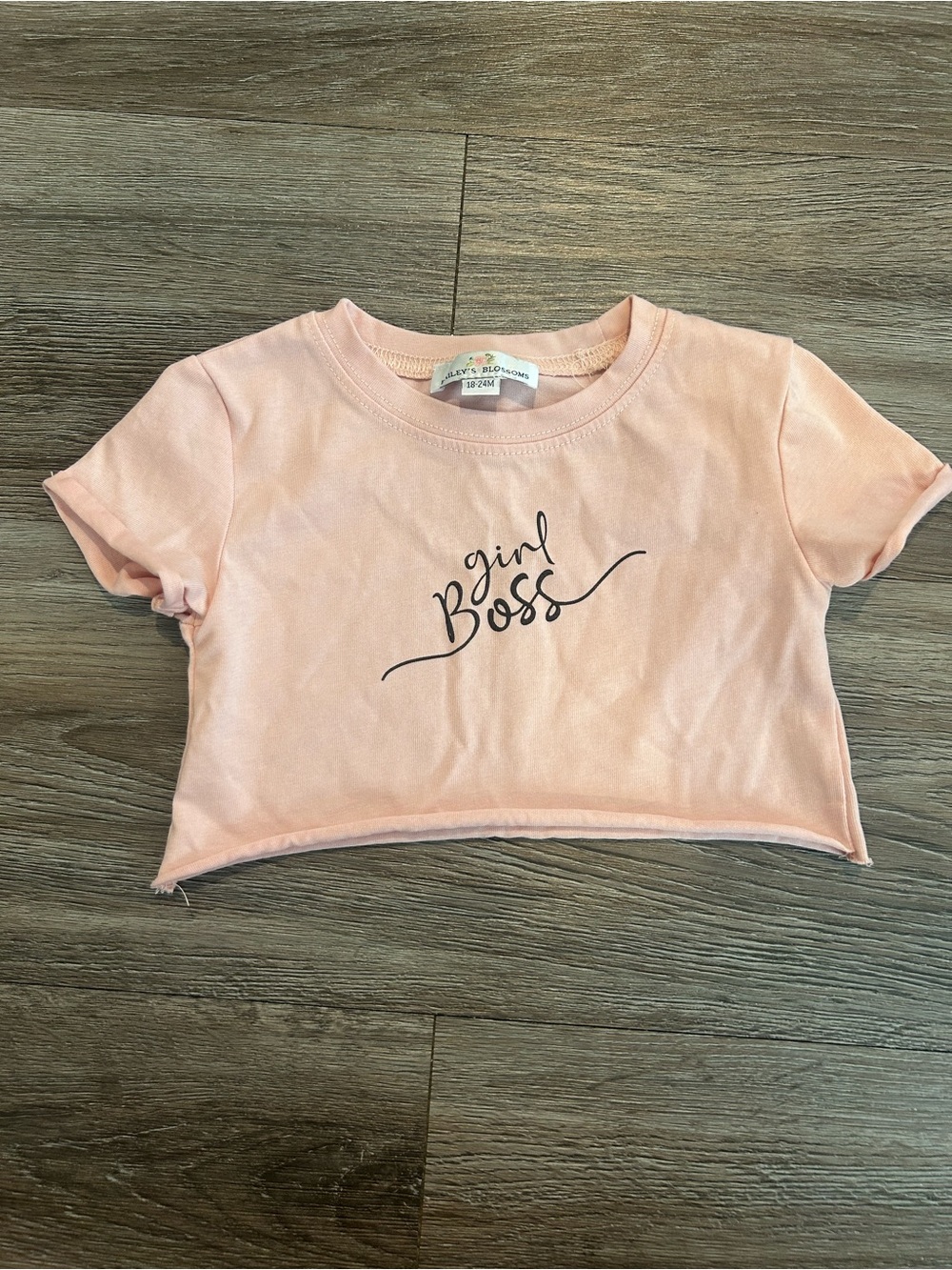 Girls Pink 'Girl Boss' Crop Tee